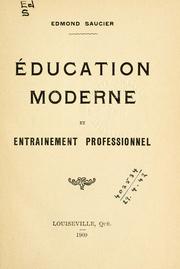 Front cover of Éducation moderne et entrainement professionnel by Edmond Saucier