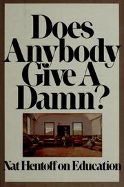 Front cover of Does anybody give a damn? by Nat Hentoff