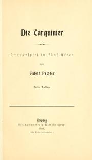 Cover of Die Tarquinier by Adolf Pichler