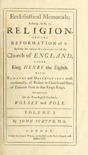 Cover of Ecclesiastical memorials by John Strype