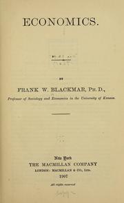 Cover of Economics by Frank W. Blackmar
