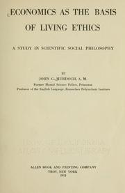 Cover of Economics as the basis of living ethics by John Gormley Murdoch