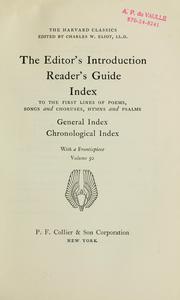 Cover of The editor's introduction; reader's guide by Charles William Eliot