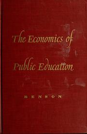Front cover of The economics of public education by Charles Scott Benson