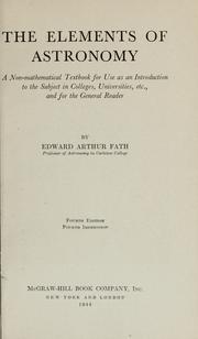 Cover of The elements of astronomy by Edward Arthur Fath