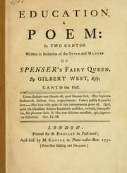 Cover of Education, a poem by Gilbert West