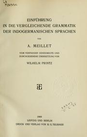 Cover of Einführung in die vergleichende Grammatik der Indogermanischen Sprachen by Antoine Meillet