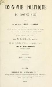 Cover of Economie politique du moyen age by Cibrario, Luigi conte
