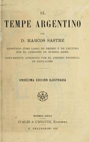 Front cover of El Tempe argentino by Marcos Sastre