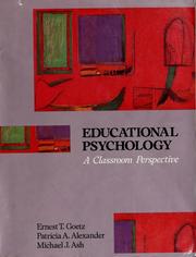 Front cover of Educational psychology by Ernest T. Goetz