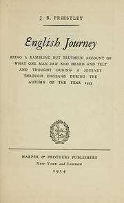 Front cover of English journey by J. B. Priestley