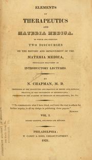 Front cover of Elements of therapeutics and materia medica by Nathaniel Chapman