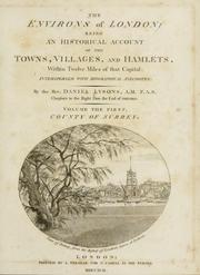 Front cover of The environs of London by Daniel Lysons