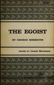 Cover of The egoist by George Meredith