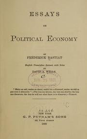 Cover of Essays on political economy by Frédéric Bastiat