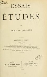 Front cover of Essais et études by Emile de Laveleye