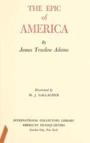 Front cover of The epic of America by James Truslow Adams
