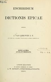 Front cover of Enchiridium dictionis epicae by Jan van Leeuwen