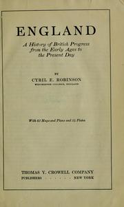 Cover of England by Cyril Edward Robinson