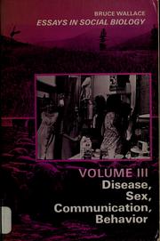 Front cover of Essays in social biology by Bruce Wallace
