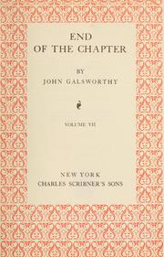 Front cover of End of the chapter by John Galsworthy