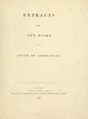 Front cover of Extracts from the diary of a lover of literature by Green, Thomas