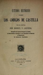 Cover of Estudios históricos sobre los códigos de Castilla by Manuel F Ladreda
