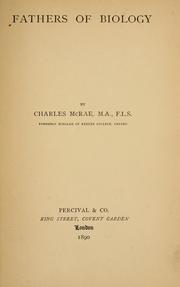 Front cover of Fathers of biology by Charles McRae