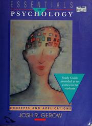 Front cover of Essentials of psychology by Joshua R. Gerow