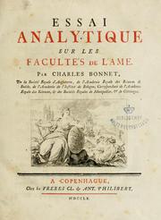 Front cover of Essai analytique sur les facultés de l'ame by Charles Bonnet