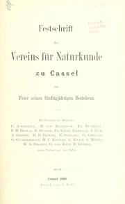 Front cover of Festschrift des Vereins für Naturkunde zu Cassel zur Feier seines fünfzigjahrigen Bestehens by Verein für Naturkunde, Kassel