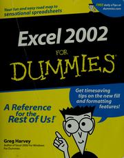 Cover of Excel 2002 for dummies by Greg Harvey