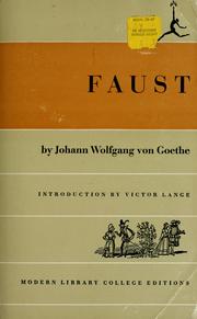 Front cover of Faust by Johann Wolfgang von Goethe