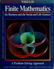 Front cover of Finite mathematics for business and the social and life sciences by Ruric E. Wheeler