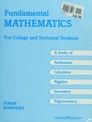 Front cover of Fundamental mathematics for college and technical students by Edward Doran