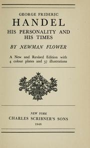 Front cover of George Frideric Handel, his personality and his times by Newman Flower