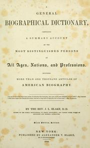 Cover of A general biographical dictionary by Blake, John Lauris