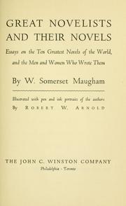 Front cover of Great novelists and their novels by William Somerset Maugham