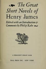 Front cover of The great short novels of Henry James by Henry James