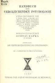 Front cover of Handbuch der vergleichenden Psychologie by Gustav Kafka