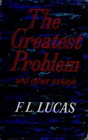 Cover of The greatest problem by Frank Laurence Lucas