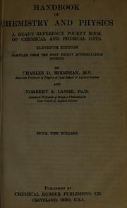 Cover of Handbook of chemistry and physics by Chemical Rubber Company, Cleveland.