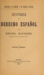Cover of Historia del derecho español by Rafael Altamira