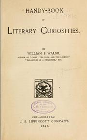 Cover of Handy-book of literary curiosities by William Shepard Walsh