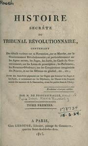 Front cover of Histoire secrète du Tribunal révolutionnaire by Pierre Joseph Alexis Roussel