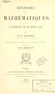 Front cover of Histoire des mathématiques dans l'antiquité et le moyen âge by Hieronymus Georg Zeuthen