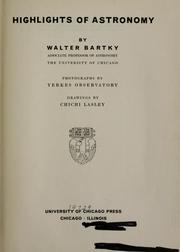 Front cover of Highlights of astronomy by Walter Bartky