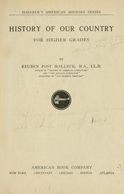 Cover of History of our country by Halleck, Reuben Post