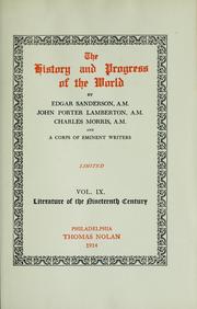 Cover of The history and progress of the world by Edgar Sanderson