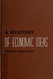 Front cover of A history of economic ideas by Robert Lekachman